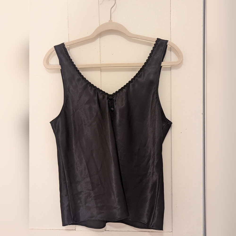 🖤 Vintage S-M Satin Camisole slip French Maid Delicate  Whimsigoth Night Out